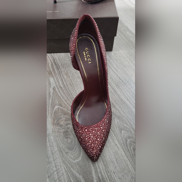 Gucci red glitter heel pumps - Picture 6 of 11